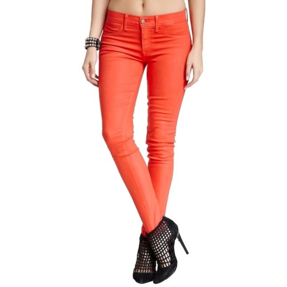 Wildfox Carmen Low Rise Skinny Jeans Size 26 Full Length Orange Valentine NEW B6